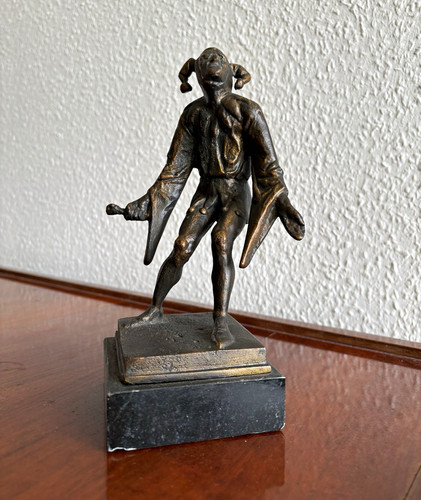 Bronze figurine court jester - figurine,