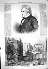 Original Old Antique Print