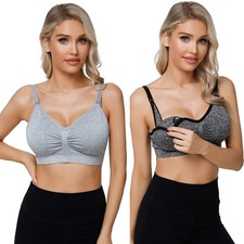 Sykooria 2/3 Pack Women's Maternity Bra Wirefree Breastfeeding Bra Removable Pad