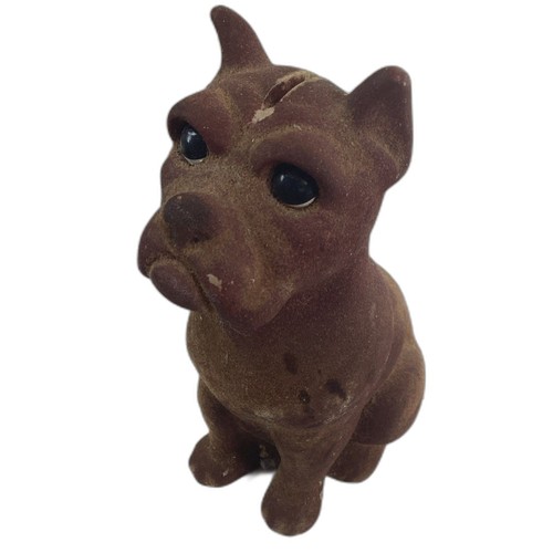 Vintage flocked boxer dog - flocked,