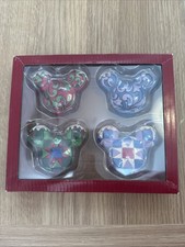 Jim Shore Disney Traditions Christmas Mickey Mouse Head Hanging Ornament Set