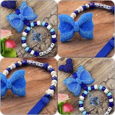 Set of two Personalised dummy clip  Pram charm for car seat pushchair bag royal