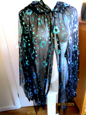 George Halloween Book Week Fancy Dress Witch Wizard Cloak One Size Sheer Symbols