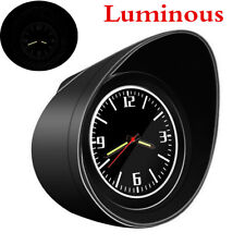 Car Interior Dashboard Clock Pointer Time Gauge Luminous Black Shell Luminous x1