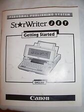 Instructions typewriter CANON Starwriter JET 'getting started' CD/Email