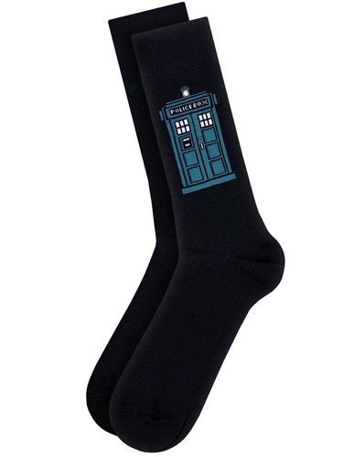 Who blue tardis black - dr, socks