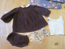 VINTAGE  SASHA  DOLL 60's BROWN CORD WIDE DRESS SET COMPLETE