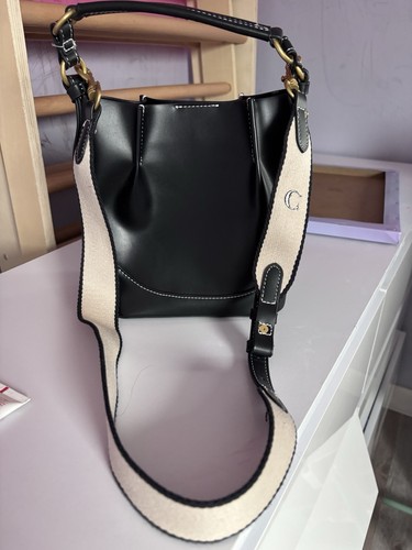 Zara black topstitched bucket - black,