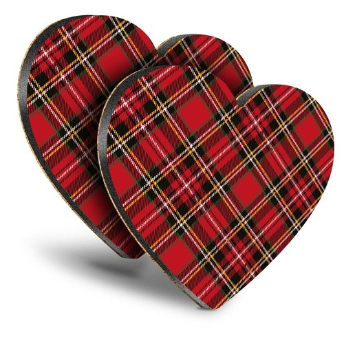 Heart mdf coasters red - 2x,