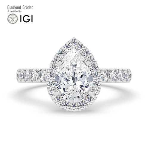 Pear diamond engagement ring - diamond,