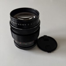 Vintage Pentacon 2.8/135mm F/2.8 Camera Lens All Black Model M42 Mount & Cap