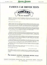 1953 Advert for Vincent BLACK