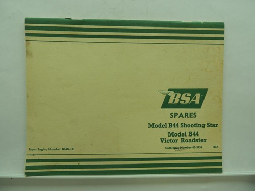 1967 bsa spares model b44 - 1967,