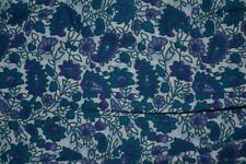 white cotton cravat / ascot with blue floral print