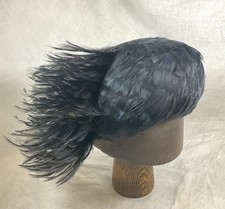 Vintage Victorian Hat Silk Feather Black Antique Museum Piece Art Deco flapper