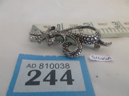 Vintage silver tone marcasite - vintage,