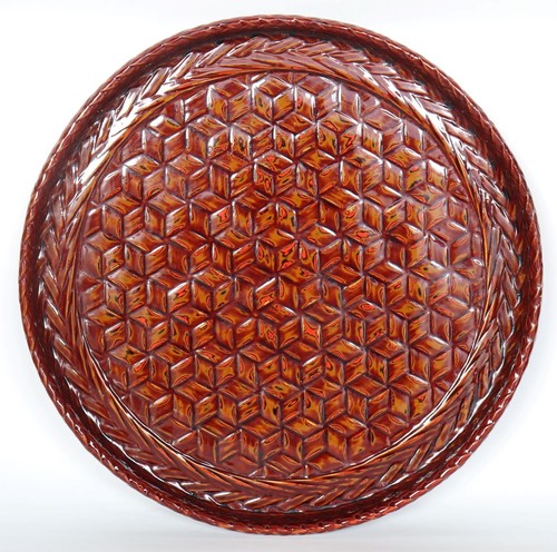 Japanese vintage woven bamboo - woven,