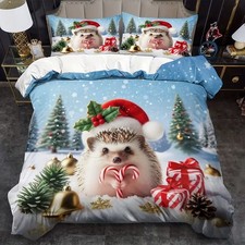 Cute Christmas Hedgehog Duvet