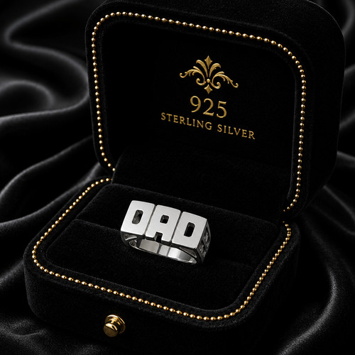 Dad ring sterling silver 925 - dad,