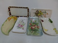 6 VINTAGE SERVING TRAYS HORS D"OEUVRE SANDWITCH TRAYS