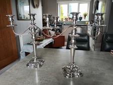 A PAIR OF VINTAGE 3 CANDLE