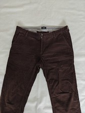 Men's Hugo Boss Cords W38 L28 Slim Fit Stretch Straight Leg Brown Corduroy