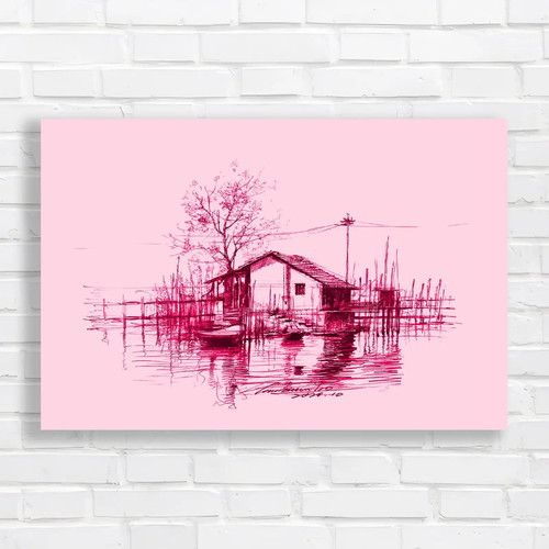 Lakeside cabin sketch - lakeside,