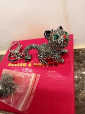 ** SALE** Butler and Wilson Full Bodied Jointed Articulated Cat Necklace/Keyring