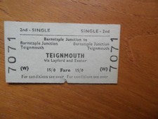 BRB Railway Ticket Barnstaple Junction to Teignmouth