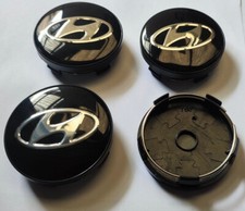 Hyundai Black Alloy Wheel Hub Centre Cap Set Center Caps 60mm Set OF 4
