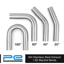STAINLESS STEEL MANDREL EXHAUST BENDS TUBE ELBOWS 45 90 DEGREE 35MM OD -76MM OD