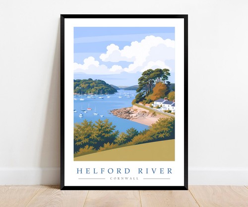 Helford river travel - river, poster