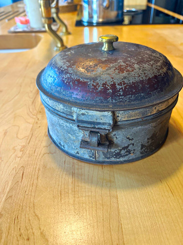 Antique toleware spice tin - antique,