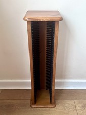 Vintage Solid Wooden CD Storage Tower Rack - Holds 40 Single CDs- 26.5” H | 8” W