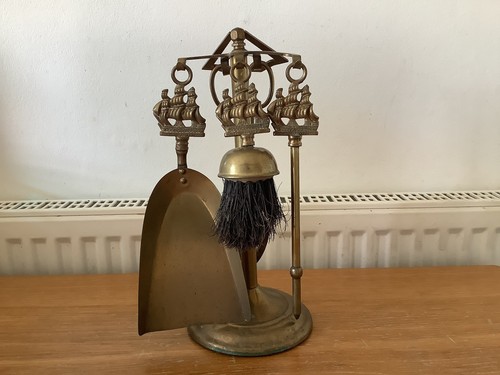 Vintage brass fireplace - brass, tool