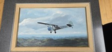 Auster 5 Autocrat Aircraft Original Oil on Board Framed Painting. G-AHSW