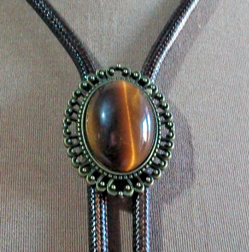 Western bolo tie brass tone - tie,