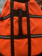 Dog Life Jacket  Float Vest , High Buoyancy Handle, Medium Orange With Lift