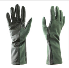 Long Tactical Military Army Green Black Leather Pilot Crew Gloves Hunting Pro   