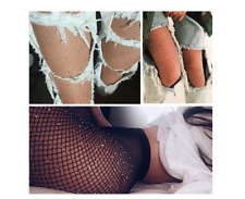 Sparkly Diamante Embellished Rhinestone Crystal Glitter Diamond Fishnet Tights 