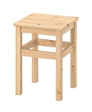 IKEA Oddvar Home Solid Pine Stool 45cm Tall Durable Wooden Stool Natural Pine