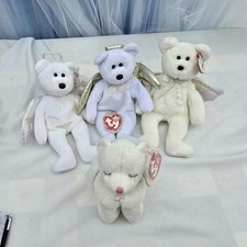 Set of Four Angel Themed Ty Beanie Babies with Tags - Perfect For Christmas!