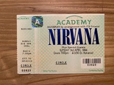 NIRVANA concert ticket Kurt