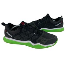 Reebok Men's ZPrint Train Green Black Court Cross Sport Trainers Used | UK 9.5