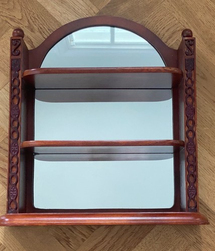 Ornate wood small heavy - , mirror