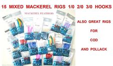 15 MIXED MACKEREL FEATHER RIGS