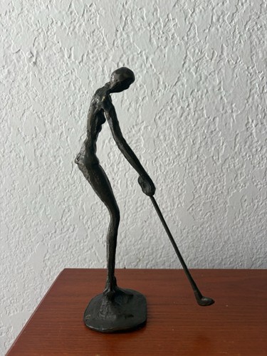 Bronze female golfer - 9", statue