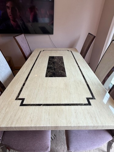 Genuine marble dining - marble, table