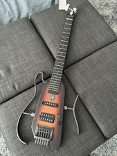 Donner HUSH X Headless Electric Guitar Kit Travel Practice Mahogany Sunburst
