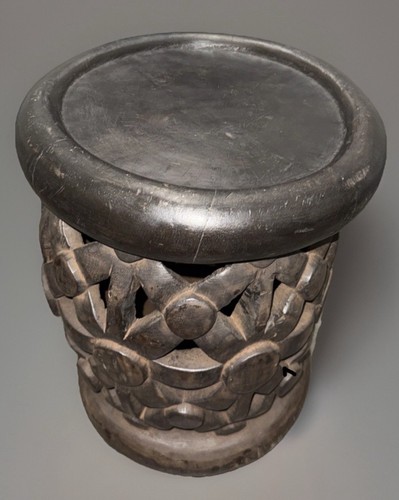 Vintage african stool carved - vintage,